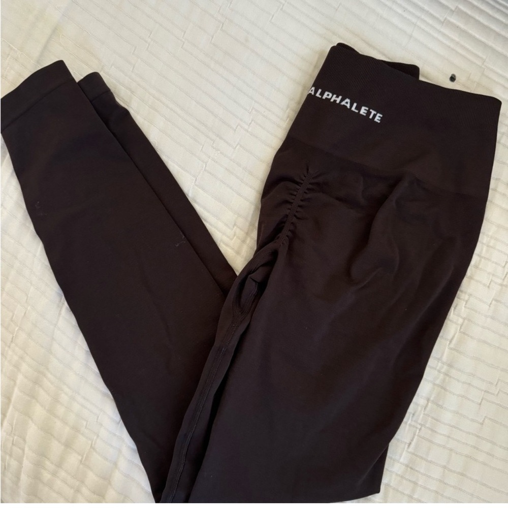 Alphalete leggings dark brown size medium